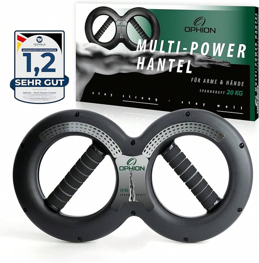 OPHION Multi-Power Hantel | Armtrainer | 5–30 kg Widerstand | Trainer für Handgelenk, Schultern und Brust | Sporttrainingsgerät | Kompaktes Fitnessgerät für Zuhause und Outdoor