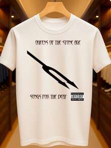 Queens Of The Stone Age Songs For The Deaf T-Shirt, Alternative Hard Rock Band, Basic Unisex, 100% Premium Cotton – Men's And Women's | Casual, Streetwear, Plus Size, New Release With Immediate Shipping In Various Colors - 白色 - 查看 1