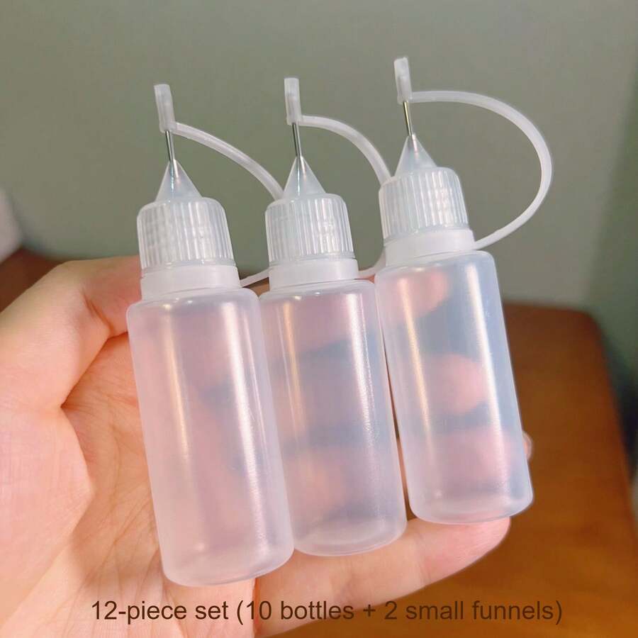 1.01oz Precision Craft Glue Bottle With Needle Tip - Refillable, Easy-Squeeze Applicator For DIY Projects & Detailed Work - Multicolor - View 1