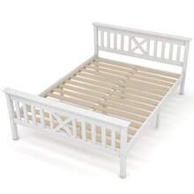 Single Wooden Bed Consisting Of A Bed Frame With Slatted Base And A Headboard - 90 X 200 Cm, Solid Pine, Children's Bed, Teenager's Bed, White - White 1 - View 9