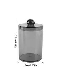 棉签收纳盒三件套，透明黑色塑料药瓶容器，浴室配件套装收纳盒，可收纳化妆棒、棉签、棉球、棉片、牙线等，适合度假海滩、浴室、卧室等场合。