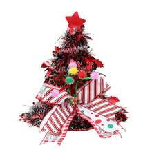 Adorno navideño para la punta del árbol: Sombrero metálico con oropel y lazo. Ideal para decorar el hogar. - Multicolor - Ver 2