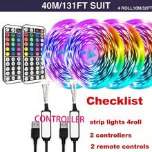 NBBUFF RGB LED-ljusslinga, med 44-knappars fjärrkontroll, kan justera färg och ljusstyrka, längden kan kapas, mycket enkel att installera, LED-lampor lämpliga för heminredning, festivalstämningsbelysning, feststämningsbelysning, rolig väggdekoration Halloween-dekoration present