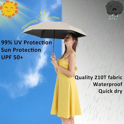 42-Inch Compact Travel Umbrella, UPF 50+ UV Protection, Windproof & Portable, Suitable For Men And Women