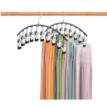 1 Stainless Steel No-Crease Pants Hanger, Hat Organizer, And Baby Sock Organizer. Features 10 Non-Slip Clips. Ideal For Bedrooms, Walk-In Closets, Clothing Stores, And More. Organizes Pants, Hats, And Other Items. Holds At Least 10 Pairs Of Pants. Perfect Thanksgiving, Christmas, Or New Year's Gift. - Multicolor - View 7