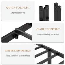 SHA CERLIN Twin/Full/Queen/King Size Bed Frame, Black, 14 In Metal Platform Bed With Heavy Duty Steel Slat Support, Under-Bed Storage Space, No Box Spring Needed, Easy Assembly, Stable Structure, 800 LB Weight Capacity - 黑色 - 查看 7