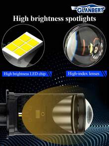 GLANBERT 2 piezas Lente de doble luz Y6D/Y8 H4 para faros de automóvil, opción disponible para conducción a la izquierda/derecha, faros delanteros de automóvil con proyección LED - Multicolor - Ver 6