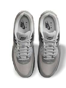 Nike Air Max 90系列青少年运动鞋 透气吸汗 轻便 弹性好 纯色 浅灰 深灰 运动户外日常 HQ3817-001 - 淺灰色/深灰色 - 查看 4