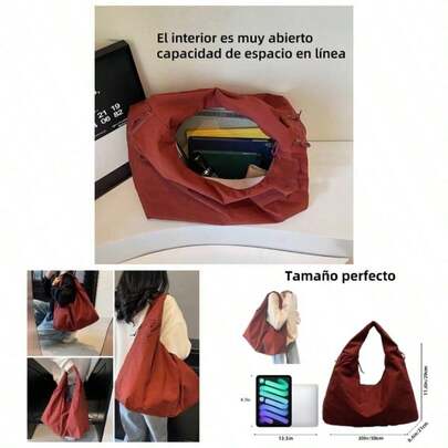 Stellaya Bolso de mano drapeado de color slido para mujer, Gran Capacidad Moda Verstil Hombro Bolsas, para uso diario, viajes, trabajo