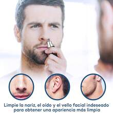 1 pieza Recortador de vellos nasales eléctrico portátil unisex Afeitadora de vello nasal y de orejas para hombres - Recortadora de vello nasal eléctrica con USB para mujeres - Pinza nasal depiladora indolora para cejas y rostro, Regalo para el Día del Padre Recortador eléctrico portátil para vello nasal y auditivo. Recortador facial profesional sin dolor para cejas, sin cable, unisex. Recortador eléctrico de vellos nasales, apto para vellos de la nariz y orejas, afeitadora de vellos nasales para mujeres y hombres, dispositivo de depilación indolora para cejas y rostro. - Negro - Ver 12