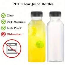 1pc/4pcs/10pcs -120ML/ 250ML/450ML/150ML/500ML-Leak-Proof Clear Plastic Juice Bottles - Perfect For Smoothies,Milk & Homemade Beverages - Juicing Containers,Meeting Daily Drinking Needs And Suitable For Various Scenarios. - Transparent - View 5