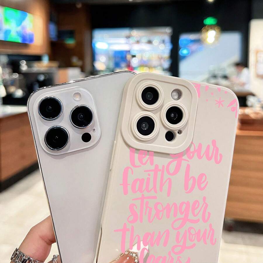 Positive Affirmation Floral Phone Case Compatible With Samsung Phone Cases 17 16 Pro Max 15 Pro Max 13 And 12 Made Of TPU Material Providing Shock And Drop Protection A Great Gift For Family Friends Loved Ones Boyfriends/Girlfriends And For Christmas - White - View 1
