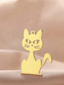 AMAXER 1个不锈钢简约可爱猫咪吊坠，是制作珠宝、手链、项链、送给朋友、情侣、同学的完美礼物。 - 動物系列 - 查看 5