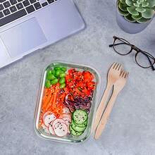 24-Piece Glass Food Storage Containers (12 Glass Bowls + 12 Lids) With Upgraded Snap Locking Lids – Airtight Lunch Containers, Suitable For Microwave/Oven/Refrigerator/Dishwasher (Gray) - 藍色 - 查看 3