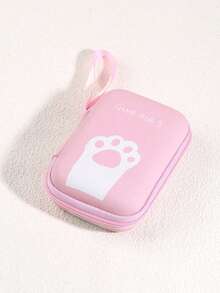 Bow-Tie Heart Shaped Earphone Cable Charger Storage Bag, Earphone Case, Cartoon Creative Anti-Drop Zipper Pouch