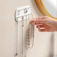 NewOrganizador de Joyas Paquete de 2 Soportes pared para Collar Soporte para Collar Colgante con 12 ganchos para Collares pulsera anillo Organizador de Joyería para mujeres y niñas Blanco - blanco - Ver 6