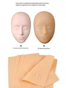 1/3/5/10片装硅胶纹身练习皮 - 眉毛/眼睑/嘴唇逼真皮肤，适用于永久化妆和纹身训练 - 彩色 - 查看 4