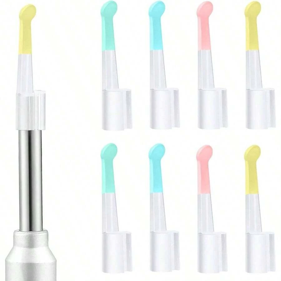 8 Pcs Ear Spoon Tips, Silicone Ear Cleaner Tips, Ear Wax Removal Tips Teens Adults Ear Care Tools, 4 Colors - 最初的 - 查看 1