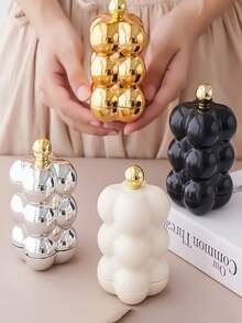 1pc Silver & Gold Toothpick Holder With Cotton Swab Storage, Ideal For Weddings, Birthdays, Graduations, Parties And Celebrations. This Holiday Toothpick Box Is Both A Decorative Piece And A Storage Container For Toothpicks And Cotton Swabs. - Multicolor - View 5