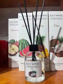 Aromatizante Difusor De Aromas July Wind 110ml Aroma Manzan Varillas July Wind Manzana,piña,durazno,uva,sandia ,pera - Coco - Ver 1