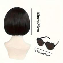 Purple Qi Liu Hai Bobo Head Wig Short Hair BOB Head Color Anime Halloween Wig Anime Party Dress Up Wig Christmas Halloween Party Wig - Multicolor - View 2