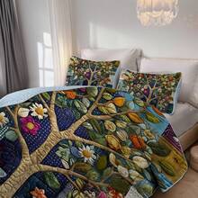 3 Pieces Full/Queen/King Size Quilt Set, Machine Washable, Lightweight Bedding Coverlet, Brushed Microfiber Quilt Cover, Warm Quilted Blanket Bedding Sets With Pillow Shams, Modern Style Thin Comforter, 2 Pieces Twin Quilt Set - 軍綠色 - 查看 3