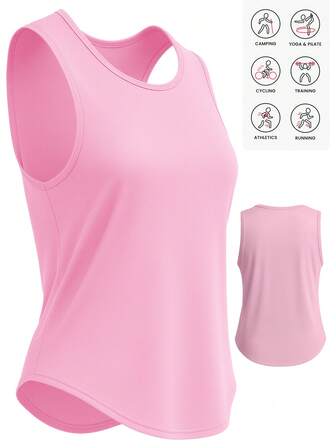 女士轻盈透气运动训练背心，无袖设计，舒适亲肤，适合健身房/瑜伽/普拉提/跑步及其他运动。