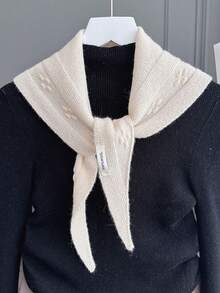 1 PC New 100% Wool Knitted Jacquard Triangular Scarf For Autumn And Winter Warmth And Neck Protection, Version Casual Versatile Scarf - Multicolor-yM-055 - View 19