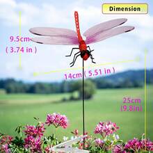 Dragonfly Garden Décor Stakes, Dragonfly Clip On Hat, 3D Fake Dragonflies Deer Or Horse Fly Nature Enemy To Scare Garden Fly Indoor Outdoor (5Pcs(1unit/Color)) - 5pcs 1unit or Color - 查看 8
