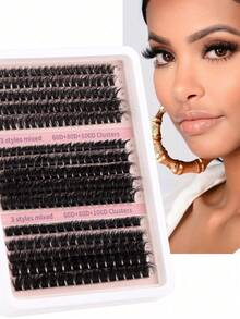270Pcs Individual Lash Clusters High Capacity 60D+80D+100D D Curl 10-18mm DIY Lash Clusters Natural Look&Extra Thick&Wispy&Ultra Soft&Super Light Reusable Individual Segmented False Eyelashes Eyelash Extension Kit With Makeup Tools Bond And Seal&Lash Tweezers For Self Use At Home Or On-The-Go For Daily Life&Wedding&Dating&Party&Music Festival&Halloween - màu đen - Xem 8