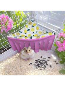 [Original Art Design] Small Pet Hideout - Cozy Corner Pet Hammock Tent With Triangle Hanging System, Washable Play & Resting Habitat For Hamsters, Ferrets, Squirrels, Sugar Gliders, Chinchillas, Rabbits, Hedgehogs