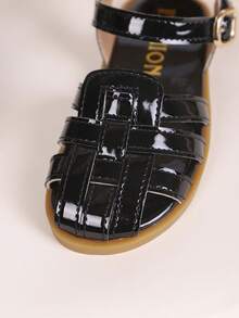 1 Đôi dép xăng đan PU tua rua thời trang thường ngày cho trẻ em, thích hợp cho mùa hè - màu đen - Xem 8
