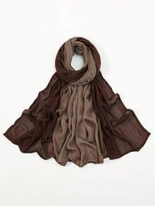 1 Pc Women Multi-Color Gradient Headscarf, Soft Modal Scarf, Versatile Elegant Fashion Wrap, Suitable For Daily Gatherings In Multiple Occasions, Scarves, Jersey Hijabs - Multicolor - View 34