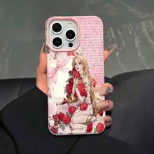 Funda para teléfono con motivo floral de rosas, compatible con fundas para teléfonos Apple,  17,  16 Pro Max,  15 Pro Max,  13 y  12. Funda protectora elegante y suave antideslizante, perfecta para regalar a familiares, amigos, seres queridos, novios/novias y para ocasiones especiales. - Rosa - Ver 5