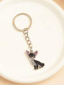 Personalized Fashion Cute Full Diamond Alloy Pet Puppy Keychain, Animal Keychain, Dog Lover Keychain, Pet Keychain, Car Keychain, Bag Pendant, Keychain Accessories, Men And Women Keychain, Birthday Gift, Event Gift, Anniversary Gift, Party Souvenir - Multicolor - View 13