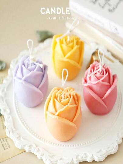 1 Rose, Preserved Flower Candle, Valentine's Day Handmade Gift, DIY Heart Candle, Scented Flowers, Home Decor, DIY Handmade Heart Gift, Birthday/Graduation Gift.