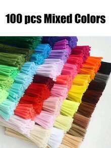 100pcs Fluffy Cleaning Sticks, Soft Fuzzy Craft Sticks Suitable For DIY Flower Bouquets, Floral Arrangements, Children's School Art Projects, Party Decorations, Graduation, Weddings, Birthday Gifts, Mother's Day, Christmas And Other Holiday DIY Crafts - Red Series - View 17