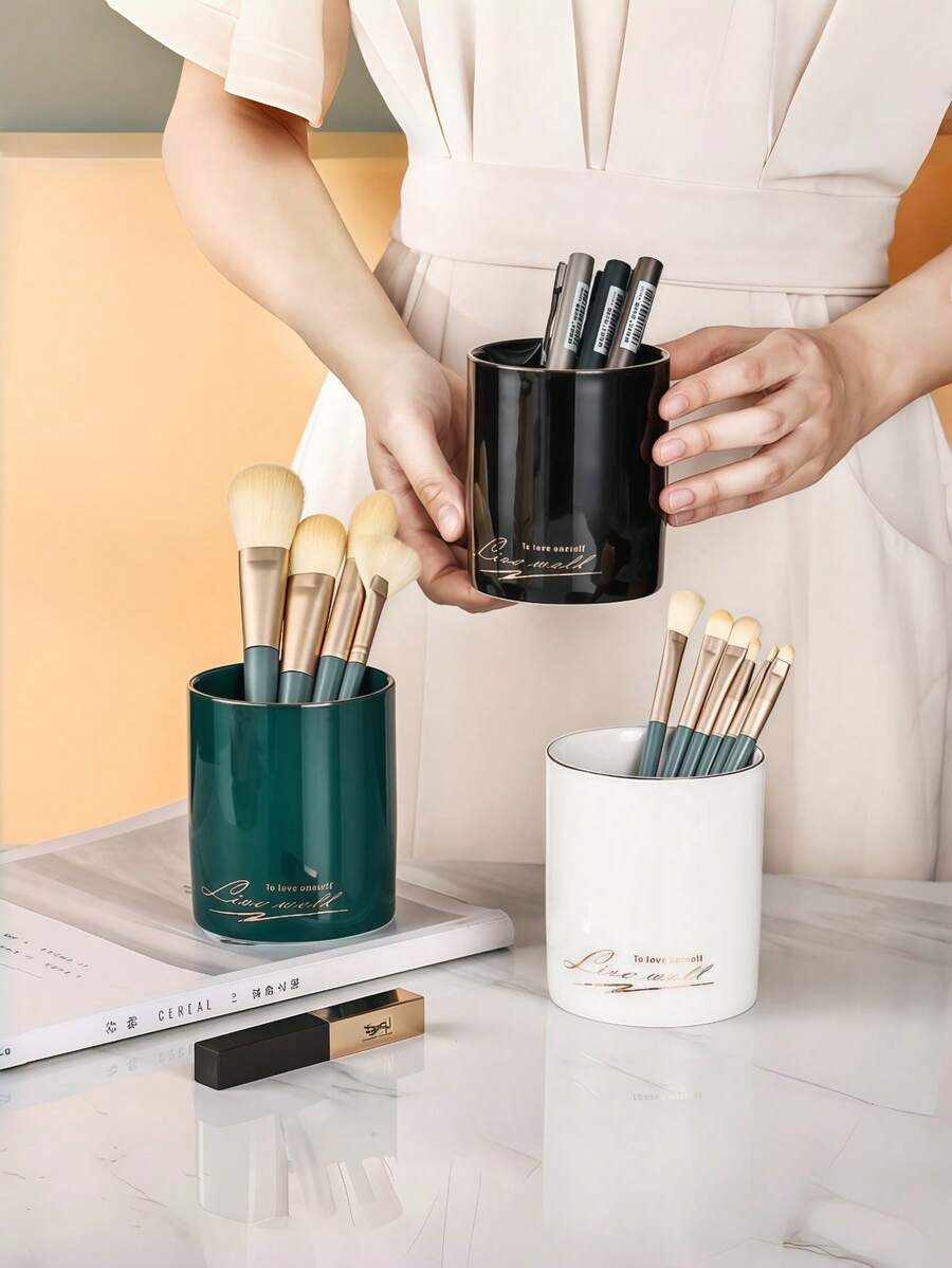 Large Capacity Desk Organizer Pen Holder, Makeup Brush & Remote Control Storage Container,Back To School - Multicolor - View 1