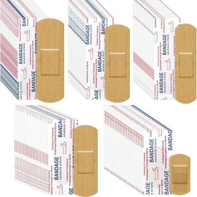 75/150pcs Assorted Size Adhesive Bandages, Elastic & Breathable, Suitable For Finger Injuries
