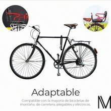 Silla asiento trasero ajustable porta niños para bicicleta asiento infantil bicicleta soporte trasero adaptador para niños ciclismo viaje bici asiento ajustable - Negro - Ver 10