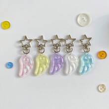 1个韩国独立风可爱天使翅膀星星钥匙扣，可作手机壳、耳机套、包包挂饰，也可作闺蜜礼物 - 彩色 - 查看 2