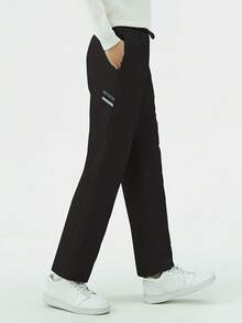 女士保暖防水防风滑雪裤，户外雪裤，冬季保暖徒步裤紧身裤 - 黑色 - 查看 2