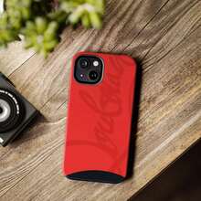 1 Pcs Cursive Red Script Phone Case, Suitable For 17 Pro Max/17 Air/ 16 Pro MAX/15 Pro Max/14 Pro/13 Pro/12/11, Personalized Phone Case For Men And Women,They Are Excellent Gifts For Girlfriends, Boyfriends And Family Members For Christmas And Halloween. - 黑色 - 查看 4