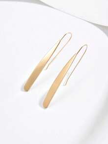 1 Pair Women's Fashion Geometric Rectangular Shiny Earrings, Versatile For Daily And Casual Wear