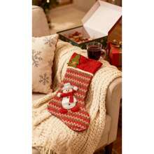 Calcetín navideño,Calcetín navideño grande de punto,Bolsa de regalo de Navidad,Calcetín para regalos navideños,Bolsa para dulces navideños. - Rojo - Ver 4