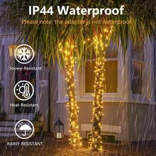 240 LED 88 pies Luces de cadena conectables para interiores y exteriores, luces blancas cálidas con efecto de parpadeo, con temporizador, para dormitorio, aula, boda, árbol, patio y decoración - Blanco cálido + 300 LED - Ver 5