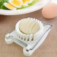 1pc Stainless Steel Egg Slicer With Plastic Handle - Manual Handheld Kitchen Tool For Precise Cutting Of Eggs, Fruits And Vegetables - Durable And Easy To Clean Design, Suitable For Home And Restaurant Use, Restaurant Kitchenware | Manual Egg Cutter | Durable Plastic Handle