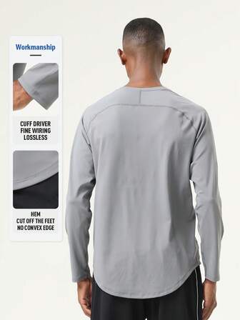  SHANYING Sports Men's Autumn Winter Running T-Shirt Round Neck Quick Dry Long Sleeve Tight Fitting Fitness