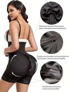 Faja Colombianas Moldeadoras para Mujer, Control de Abdomen, Pantalones de Soporte Abdominal Posparto Faja Moldeadora Femenina, con Cierre Ajustable de Corchetes para un Efecto Lifting de Glúteos y Detalles de Encaje, Una Opción Moderna para Las Mujeres, Adecuada Para El Entrenamiento Físico y El Uso Diario - Negro - Ver 6