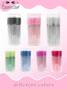 50 فرشاة رموش قابلة للتخلص منها باللون الوردي مع حاوية، عصي ماسكارا للسفر ومستلزمات مكياج الرموش، S لتمديد الرموش، فرش الحواجب البلورية، فرشاة الحواجب، فرشاة ظلال العيون، فرشاة - وردي - مشاهدة 3